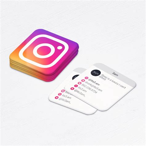 Mini Instagram Business Cards • Social Media Marketing Calling Cards • Die-Cut Rounded Corners ...