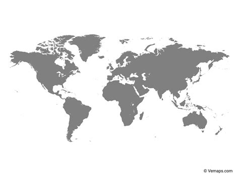 Grey Map of the World - Miller projection | Free Vector Maps