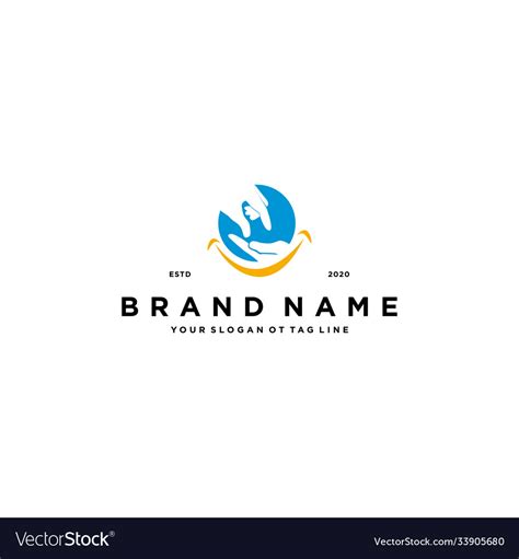 Hand giving logo design Royalty Free Vector Image