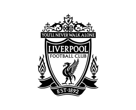 Liverpool Club Logo Black And White Symbol Premier League Football ...