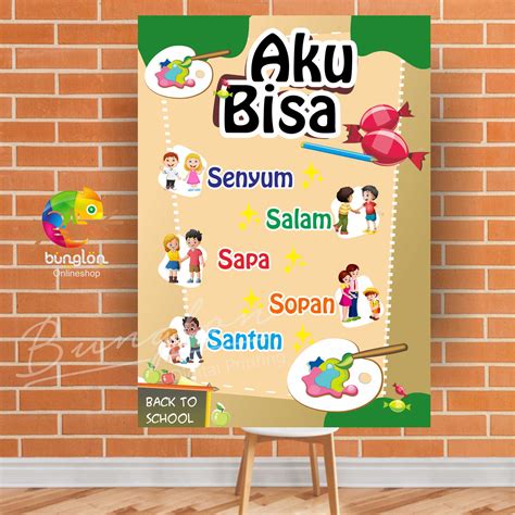 Poster Aku Bisa 5S, Pedoman Ruang Kelas, Edukasi Anak, 5S, Dll Custom Desain | Lazada Indonesia