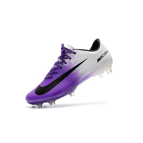 Men's Football Cleats Nike Mercurial Vapor XI FG White Purple Black