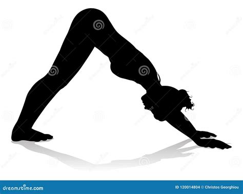 Yoga Pilates Pose Woman Silhouette Stock Vector - Illustration of ...