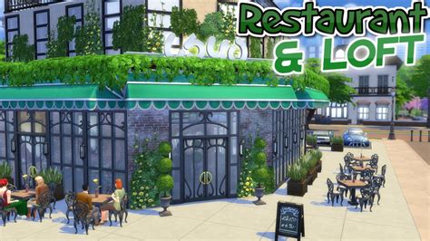 The Sims 4 // RESTAURANT & LOFT SPEED BUILD | No CC DINE OUT - YouTube