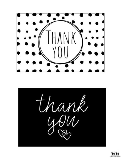 Foldable Free Printable Thank You Cards Black And White - Printable Templates Free