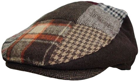 Mens Patchwork Flat Cap Tweed Country Hat Peaked Country Racing Cap | eBay