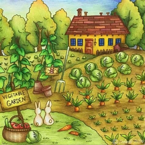 Vegetable Garden Sketch at PaintingValley.com | Explore collection of ...