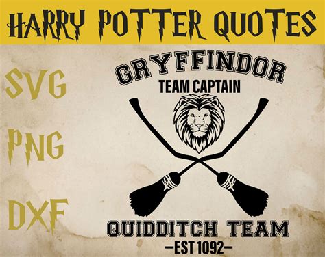 Gryffindor quidditch team svg dxf png Harry Potter svgdxf | Etsy