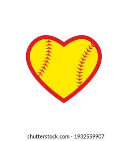 Heart Softball Ball Icon Clipart Image Stock Vector (Royalty Free ...