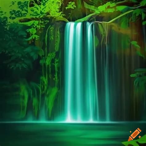 Manet-inspired green waterfall painting on Craiyon