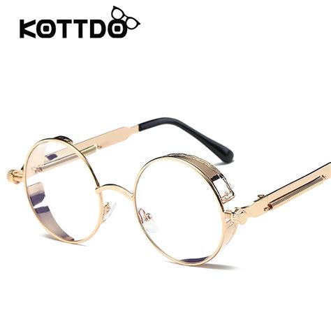 Steampunk Eyeglasses Round Metal Vintage Men Women Eye glasses Brand ...