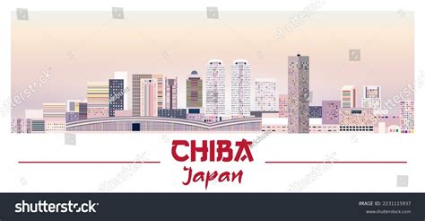 Chiba Skyline Bright Color Palette Vector Stock Vector (Royalty Free ...