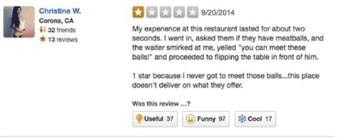 16+ Funny Yelp Reviews - ShirleyAdheen