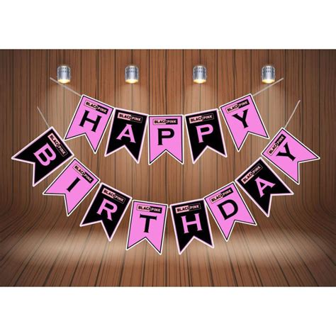 Black Pink Theme Happy Birthday Banner | Shopee Philippines