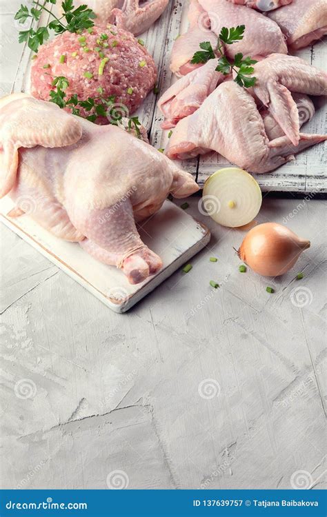 Different Types of Fresh Chicken Meat Stock Image - Image of cook ...