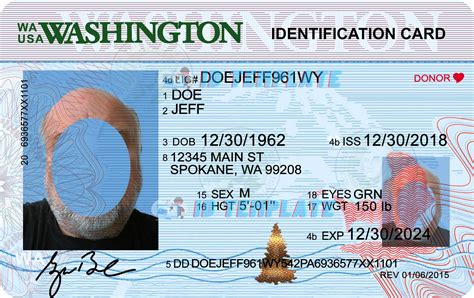 Washington ID Card PSD Template New 1200DPI | Driving license Template