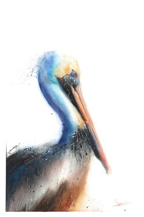 PELICAN ART PRINT watercolor pelican print pelican