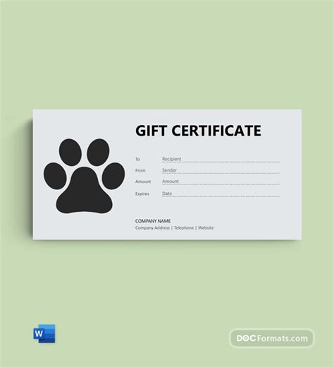 Dog Grooming Gift Certificate Template Free Web You Can Make An ...