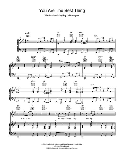 You Are The Best Thing sheet music by Ray LaMontagne (Piano, Vocal & Guitar – 43640)