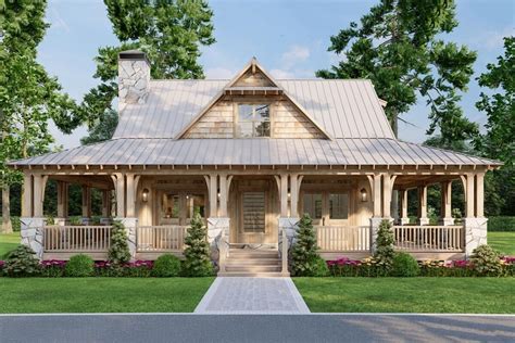 1660 Square Foot Rustic Country House Plan with Wraparound Porch and ...