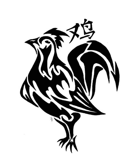 Black Tribal Rooster Tattoo Design | Rooster, Rooster tattoo, Tribal ...