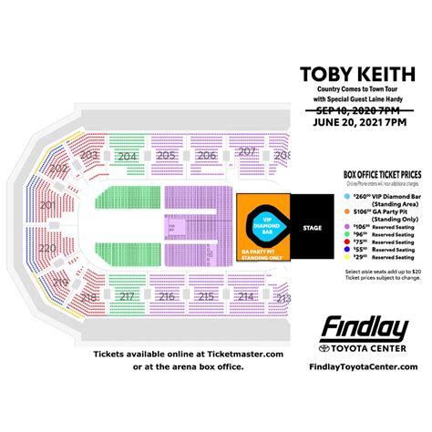 Seating Charts | Findlay Toyota Center