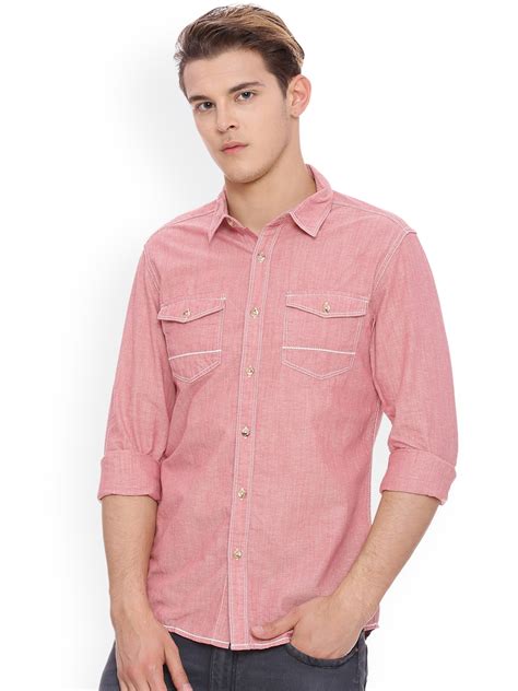 Buy People Men Red Slim Fit Solid Casual Shirt - Shirts for Men 7996877 | Myntra