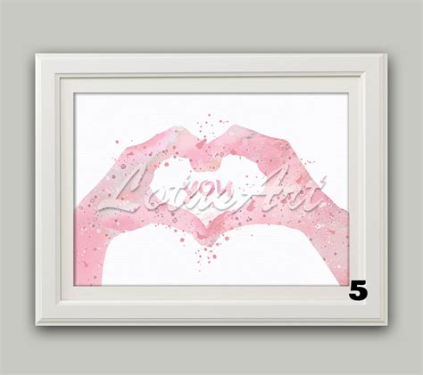 Heart Hands Love Watercolor Wall Art Print Wedding Gift - Etsy