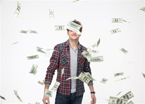 Smiling Man Throwing Money Into Air Stock Photo - Image of caucasian ...