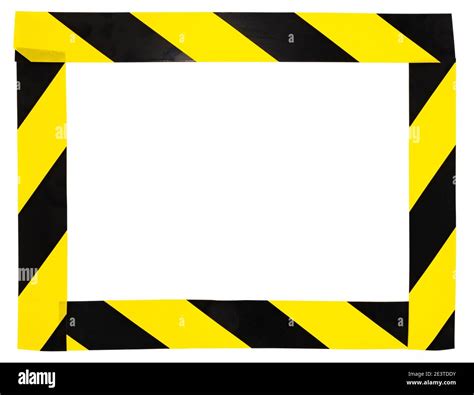 Hazard tape in a frame shape - white background Stock Photo - Alamy