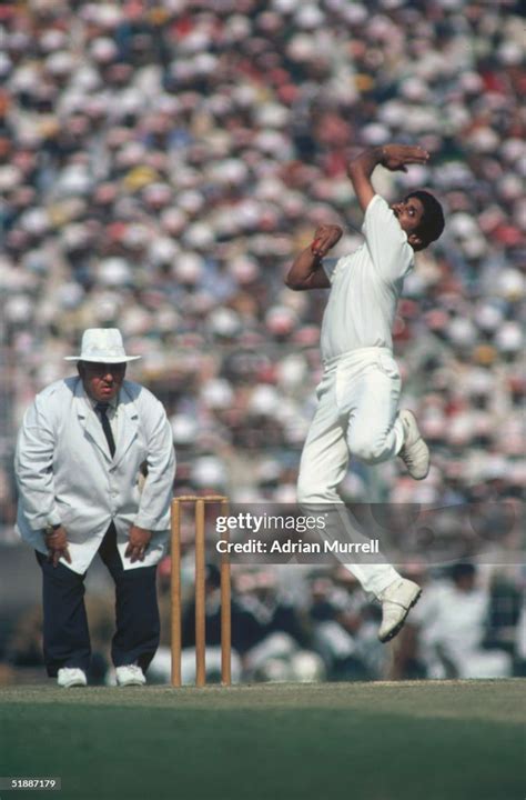 Kapil Dev bowling for India during the Fourth Test against England at ...