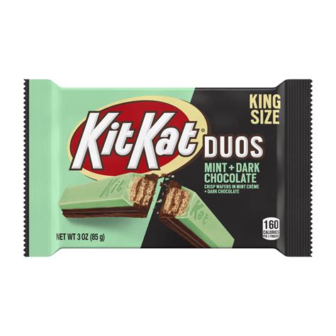 Kit Kat Duos Mint and Dark Chocolate King Size Candy Bar, 3 oz ...