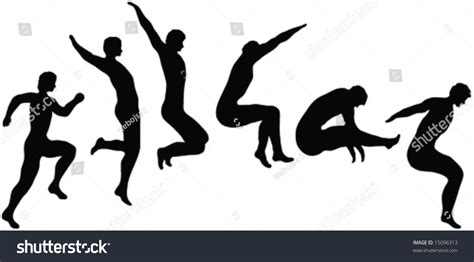 Long Jump Vector Silhouette Stock Vector 15096313 - Shutterstock