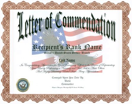 Letter Of Commendation Display Recognition