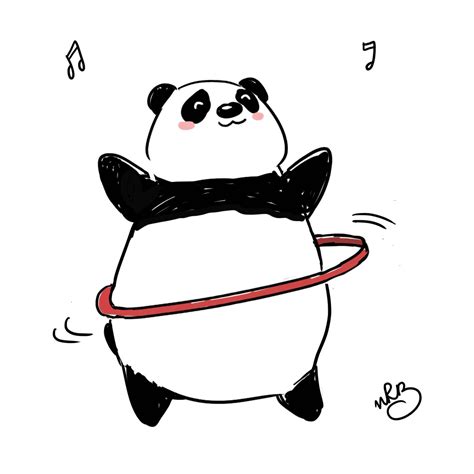 a panda bear is holding a hula hoop