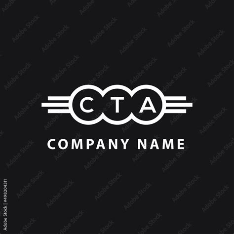 CTA letter logo design on black background. CTA creative circle letter ...