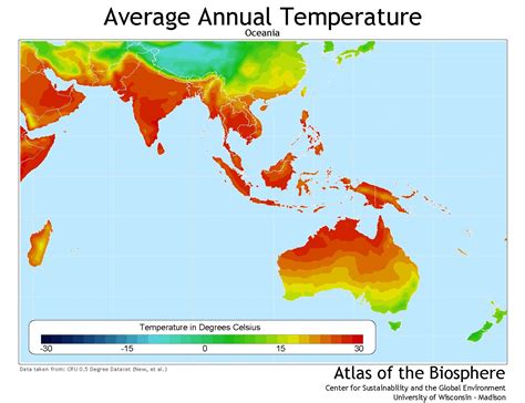 Average annual temperature