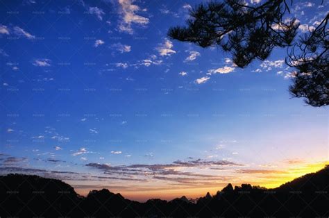 Yellow Mountain China Sunrise - Stock Photos | Motion Array