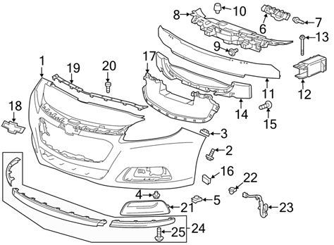 Chevrolet Malibu Trim. Bezel. 2013, w/fog lamps. 2014-16, w - 20768823 ...