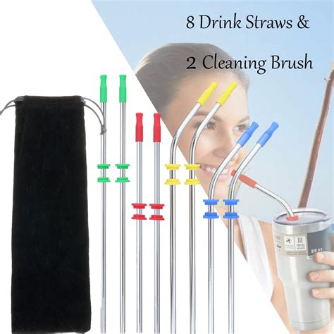 Aliexpress.com : Buy 8pcs Drinking Straws 2pcs Cleaner Brush Set ...