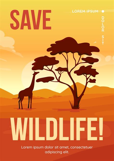 Save wildlife poster flat vector template 3047816 Vector Art at Vecteezy