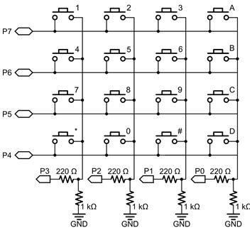 4 4 Matrix Keypad Circuit Diagram