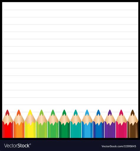 Colorful pencil with paper background Royalty Free Vector