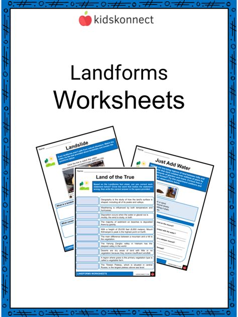 Landforms Worksheets | Topography, Geological Processes