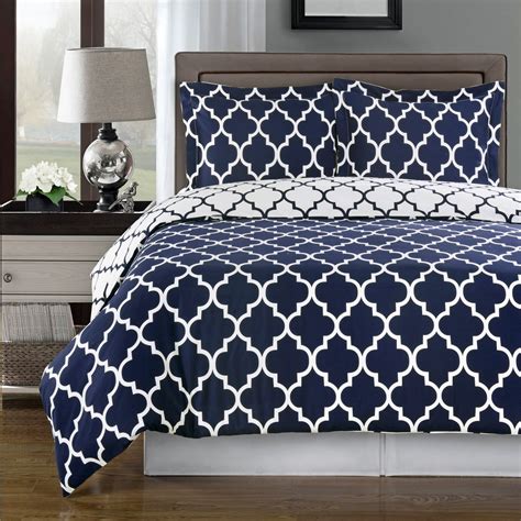 Navy Blue and White Comforter and Bedding Sets