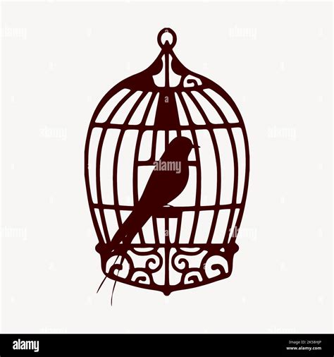 Caged bird silhouette clipart, animal illustration in brown vector Stock Vector Image & Art - Alamy