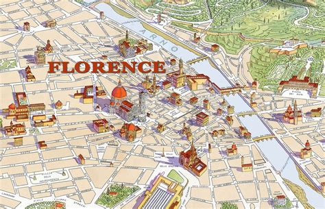 Map of Florence with major Places + Sights | This is Italy