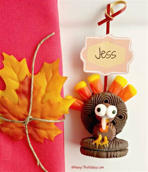 Turkey Cookie Place Card Holders - Always The Holidays