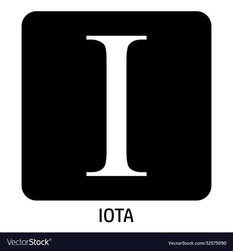 Iota greek letter icon Royalty Free Vector Image