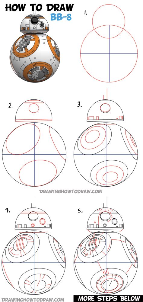 How to Draw BB-8 (Beeby-Ate) Droid from Star Wars Drawing Tutorial - How to Draw Step by Step ...